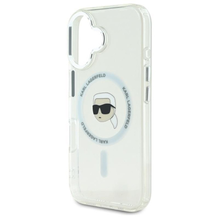 Karl Lagerfeld IML Metal Karl Head MagSafe - Case for iPhone 16 Plus (white)