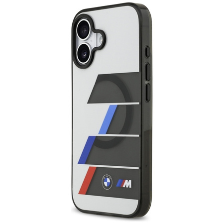 BMW M IML Metal Buttons Tricolor Lines MagSafe – Kryt iPhone 17 (antracit)