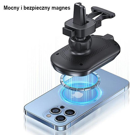 USAMS US-CD182 - Magnetische Autohalterung mit kabellosem 15-W-Laden (schwarz)
