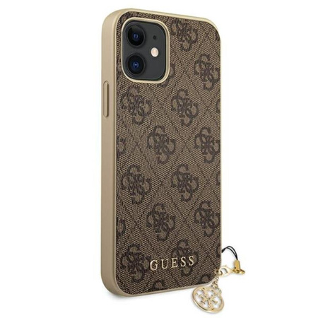 Guess 4G Charms Collection - Coque pour iPhone 12 mini (marron)