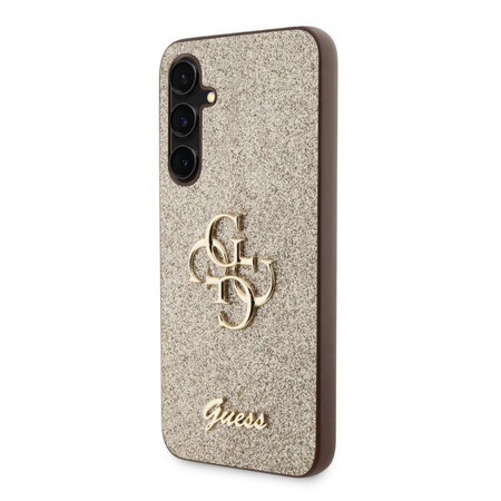 Guess Glitter Script Big 4G - Étui Samsung Galaxy S23 FE (Or)