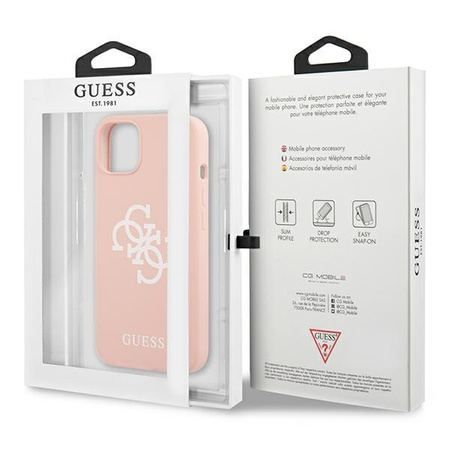 Guess szilikon 4G Big Logo - iPhone 13 tok (rózsaszín)