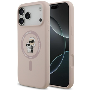 Karl Lagerfeld Silicone Karl & Choupette Ring MagSafe - Case iPhone 17 Pro Max (pink)