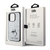 Karl Lagerfeld Fixed Glitter Choupette Logo Metall Pin - iPhone 15 Pro Case (silber)