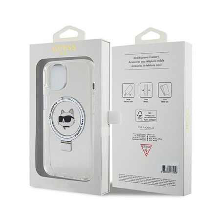 Karl Lagerfeld Ring Stand Choupette Head MagSafe - iPhone 15 tok (fehér)