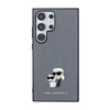Karl Lagerfeld Saffiano Karl & Choupette Metal Pin - Case for Samsung Galaxy S24 Ultra (grey)