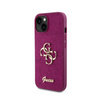 Guess Glitter Script Big 4G - iPhone 15 Tasche (lila)