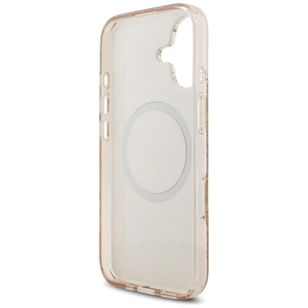 Guess IML Flowers Electro Pearl Strap MagSafe - Case iPhone 17 (pink)