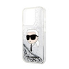 Karl Lagerfeld Liquid Glitter NFT Karl's Head - iPhone 14 Pro tok (ezüst)