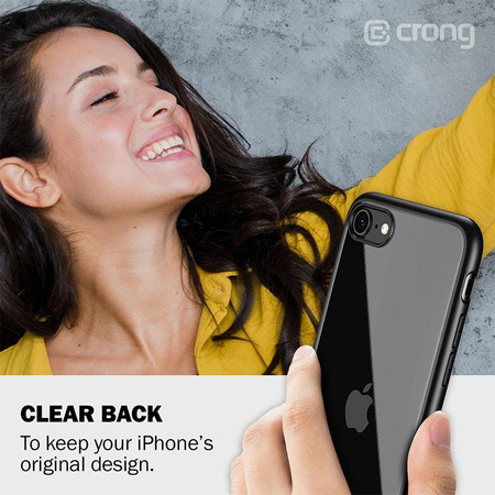 Crong Clear Cover - Tasche iPhone SE (2022/2020) / 8 / 7 (schwarz)
