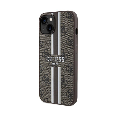 Guess 4G Printed Stripes MagSafe - iPhone 15 Tasche (braun)