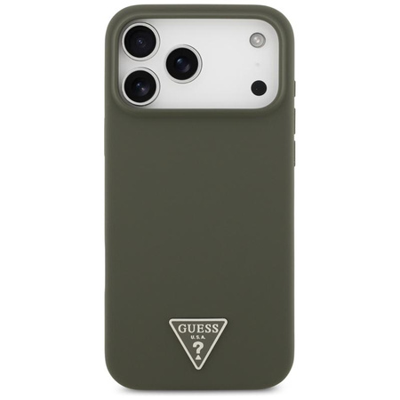 Guess Silicone Triangle Logo MagSafe - Case iPhone 17 Pro Max (khaki)