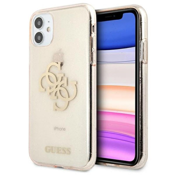 Guess Glitter 4G Big Logo - iPhone 11 Tasche (Gold)