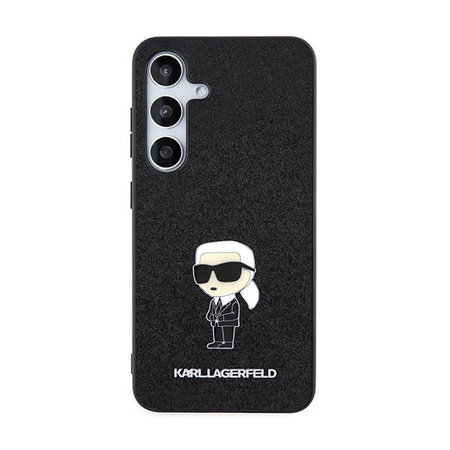 Karl Lagerfeld Fixed Glitter Iconic Logo Metal Pin - pouzdro pro Samsung Galaxy S24+ (černé)