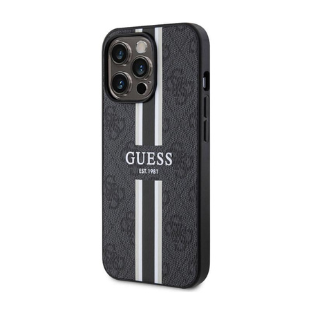 Guess 4G Printed Stripes MagSafe - pouzdro pro iPhone 13 Pro Max (černé)