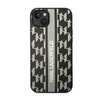 Karl Lagerfeld Monogram Stripe - Coque pour iPhone 14 Plus (gris)