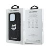 Karl Lagerfeld Monogram Choupette Head Pin - iPhone 16 Pro Tasche (schwarz)
