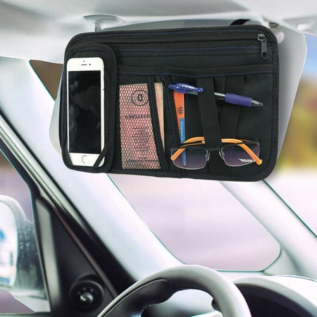 CAR ORGANIZER for sun visor, Dunlop storage compartment, Black