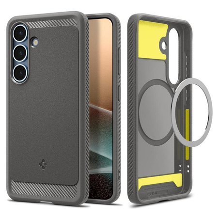 Spigen Rugged Armor MagSafe - Case for Samsung Galaxy S25 (Marble Grey)