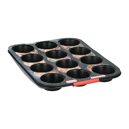 NIEPRZYWIERAJĄCA FORMA DO PIECZENIA MUFFINEK 12 STAL, do Babeczek, Alpina