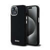 DKNY Liquid Silicone kis fém logós MagSafe - iPhone 15 / 14 / 13 tok (fekete)