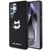 Karl Lagerfeld Bőr monogram tűs logós Choupette fej - Samsung Galaxy S25 Ultra tok (fekete)