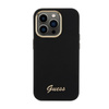 Guess Silicone Script Metal Logo & Frame - iPhone 15 Pro Max Tasche (schwarz)