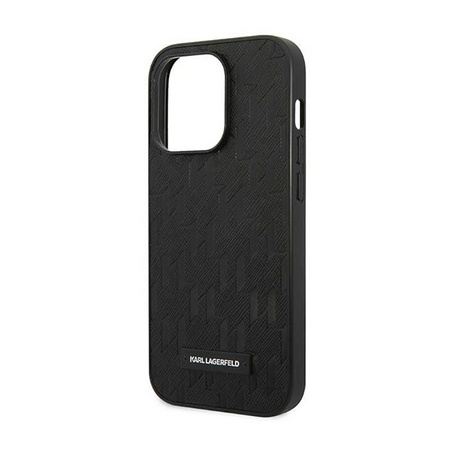 Karl Lagerfeld Saffiano Mono Metal Logo - Etui iPhone 14 Pro (czarny)