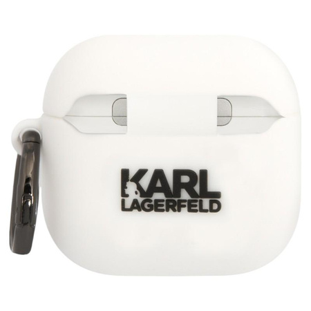 Karl Lagerfeld 3D Silicone NFT - pouzdro pro AirPods 4 (bílé)