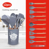 Alpina - Set of silicone kitchen utensils with a stand, 12 pieces