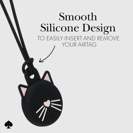 Kate Spade New York Holder - Étui pendentif de protection pour Apple AirTag (Chat noir)