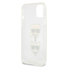 Karl Lagerfeld Glitter Karl & Choupette Head - Etui iPhone 13 (srebrny)