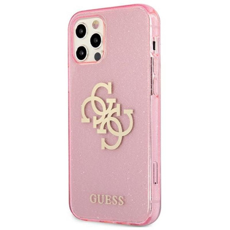 Pouzdro Guess Glitter 4G Big Logo - iPhone 12 Pro Max (růžové)