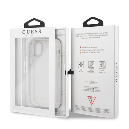 Guess Glitter Case - iPhone 11 Pro Tasche (Silber)