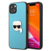 Karl Lagerfeld PU Leder Karl's Head Metall - iPhone 13 mini Tasche (blau)
