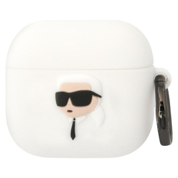 Karl Lagerfeld 3D Silicone NFT - pouzdro pro AirPods 4 (bílé)