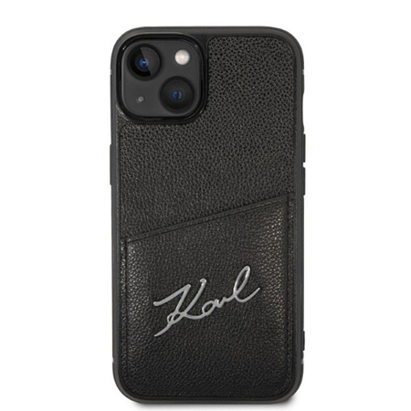 Karl Lagerfeld Signature Logo Cardslot - Case for iPhone 14 Plus (Black)