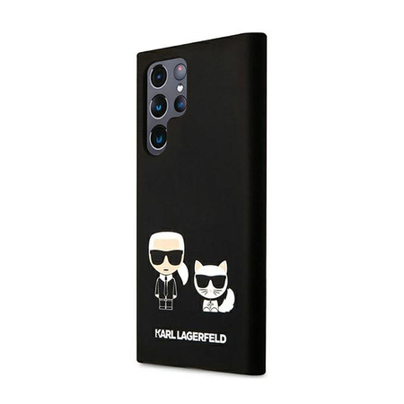 Karl Lagerfeld Slilicone Karl & Choupette - Samsung Galaxy S22 Ultra Tasche (schwarz)