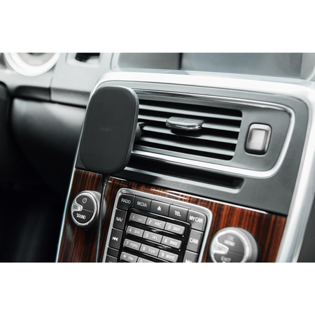 Moshi SnapTo univerzális autós tartó vezeték nélküli töltéssel - Mágneses autós tartó vezeték nélküli töltéssel (fekete)