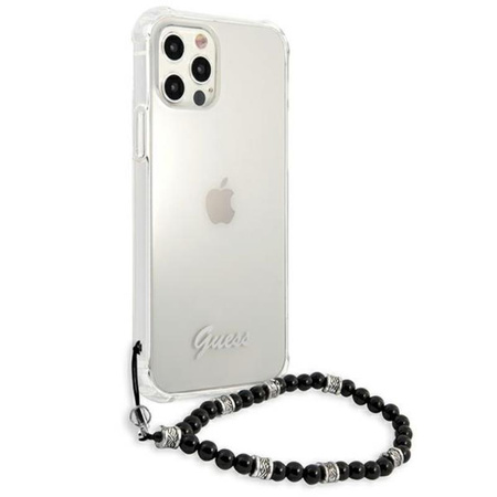Guess Black Pearl Strap - Hülle iPhone 12 / iPhone 12 Pro (Transparent)