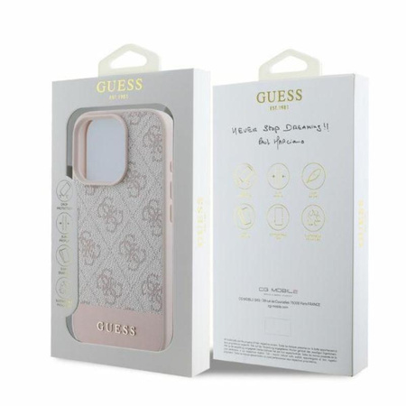 Guess 4G Bottom Stripe – Hülle für iPhone 16 Pro (rosa)