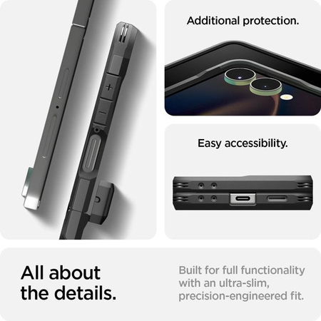 ETUI MAGSAFE SPIGEN DO GALAXY Z FLIP 7, Czarne, Wytrzymałe, Premium Case