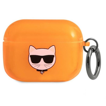 Karl Lagerfeld Choupette Head - Airpods Pro tok (fluo narancssárga)