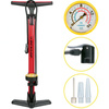 Dunlop - Standpumpe für Fahrräder, Bälle, Matratzen mit Manometer (Rot)