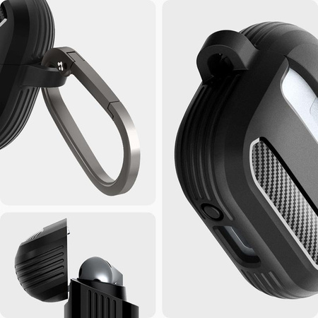 Spigen Rugged Armor - Etui do Samsung Galaxy Buds 3 / 3 FE / 3 Pro (Matte Black)