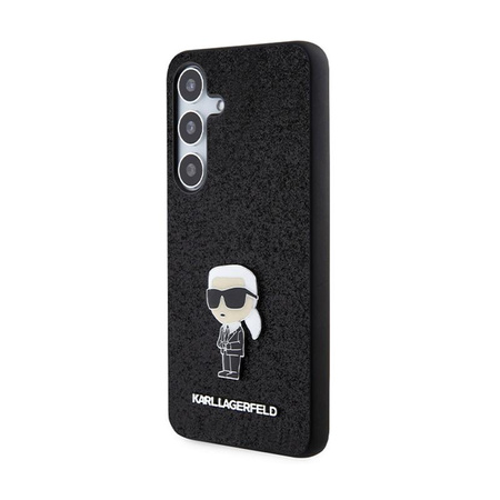 Karl Lagerfeld Fixed Glitter Ikonik Logo Metal Pin - Etui Samsung Galaxy S24 (czarny)