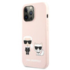 Karl Lagerfeld Silicone Karl & Choupette - pouzdro pro iPhone 13 Pro (růžové)