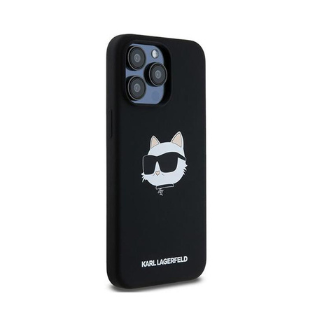 Karl Lagerfeld szilikon Choupette Head MagSafe - iPhone 15 Pro tok (fekete)