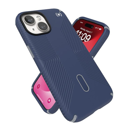 Speck Presidio2 Grip ClickLock & MagSafe - Tasche iPhone 16e / iPhone 15 / iPhone 14 / iPhone 13 (Küstenblau / Staubgrau / Weiß)