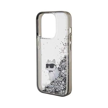 Karl Lagerfeld Liquid Glitter Choupette - iPhone 15 Pro Case (Transparent)